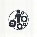 Icono de engranajes y una persona, representando personalización