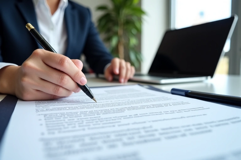 Person writing on a document, symbolizing privacy policy agreement