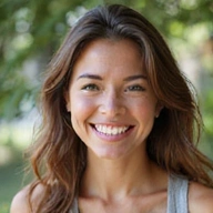Mujer sonriendo, con aspecto saludable y feliz, simbolizando la pérdida de peso exitosa.